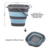 2 Pack Collapsible Plastic Bucket with 2.6 Gallon (10L) Each, Foldable Rectangular Tub for House Cleaning, Space Saving Outdoor Waterpot for Garden or Camping, Portable Fishing Water Pail view 2