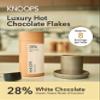 Knoops White Hot Chocolate Flakes, 28% White Luxury Hot Drinking Chocolate, Delicious Milky Cocoa Drink with Real Choc Flakes, All Natural Ingredients, 250 g, Equal to 8 Serving Sachets view 2