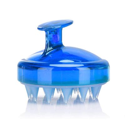 Silicone Shampoo Brush, Scalp Massage Brush, Massager and Hair Brush, Hairdressing Supplies, Transparent Blue-purple 8.0 * 7.0cm/Clear Blue