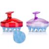 Silicone Shampoo Brush, Scalp Massage Brush, Massager and Hair Brush, Hairdressing Supplies, Transparent Blue-purple 8.0 * 7.0cm/Clear Blue view 2