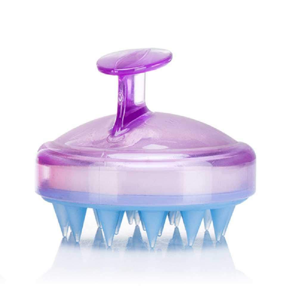 Silicone Shampoo Brush, Scalp Massage Brush, Massager and Hair Brush, Hairdressing Supplies, Transparent Blue-purple 8.0 * 7.0cm/purple