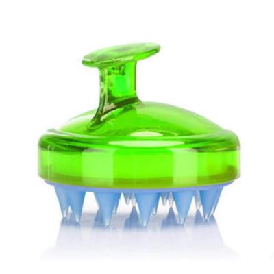 Silicone Shampoo Brush, Scalp Massage Brush, Massager and Hair Brush, Hairdressing Supplies, Transparent Blue-purple 8.0 * 7.0cm/Transparent green