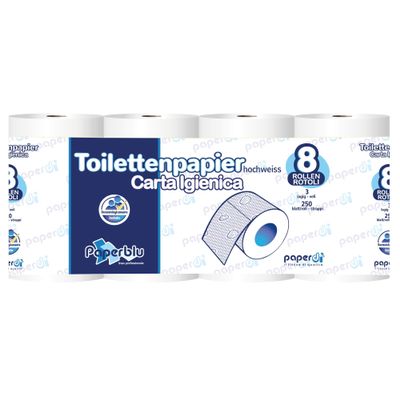 64 rolls of 3ply pure white cellulose toilet paper