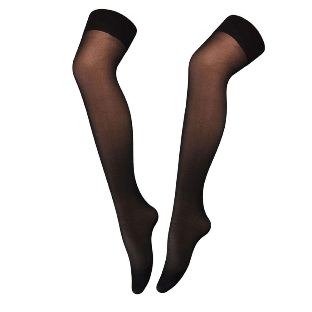 KHDFYER Sexy Nightwear Underwear Dress Sexy School Girl Lingerie Sexy Women Tight High Stockings Back Striped Elasticity Transparent Nylon Silk-A_M