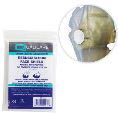 3X Clear CPR Resuscitation Face Shields