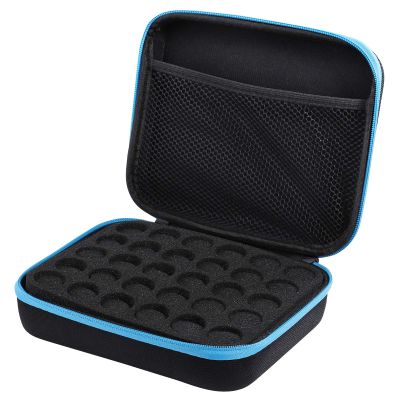 FRCOLOR Essential Storage Bag 30 Bottles Eva Storage Case for 5ml, 10ml and 15ml Bottles Holder Carrying Box for Travel Office Home(Blue)