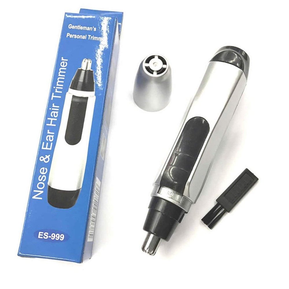 Portable Handy Mini Handsome Men Body Nose & Ear Hair Trimmer Nasal Cleaner Eyebrow Shaver Facial Hair Clipper-Silver & Black BCVBFGCXVB