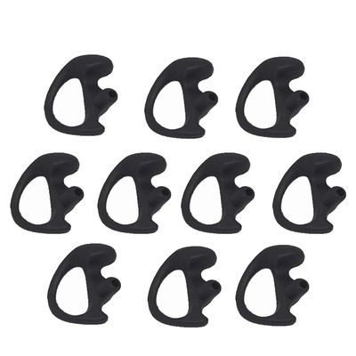 10 Left Medium Black Flexible SEMI Custom Ear Mold Insert Rubber Gel EARPIECE Police Patrol Duty Gear