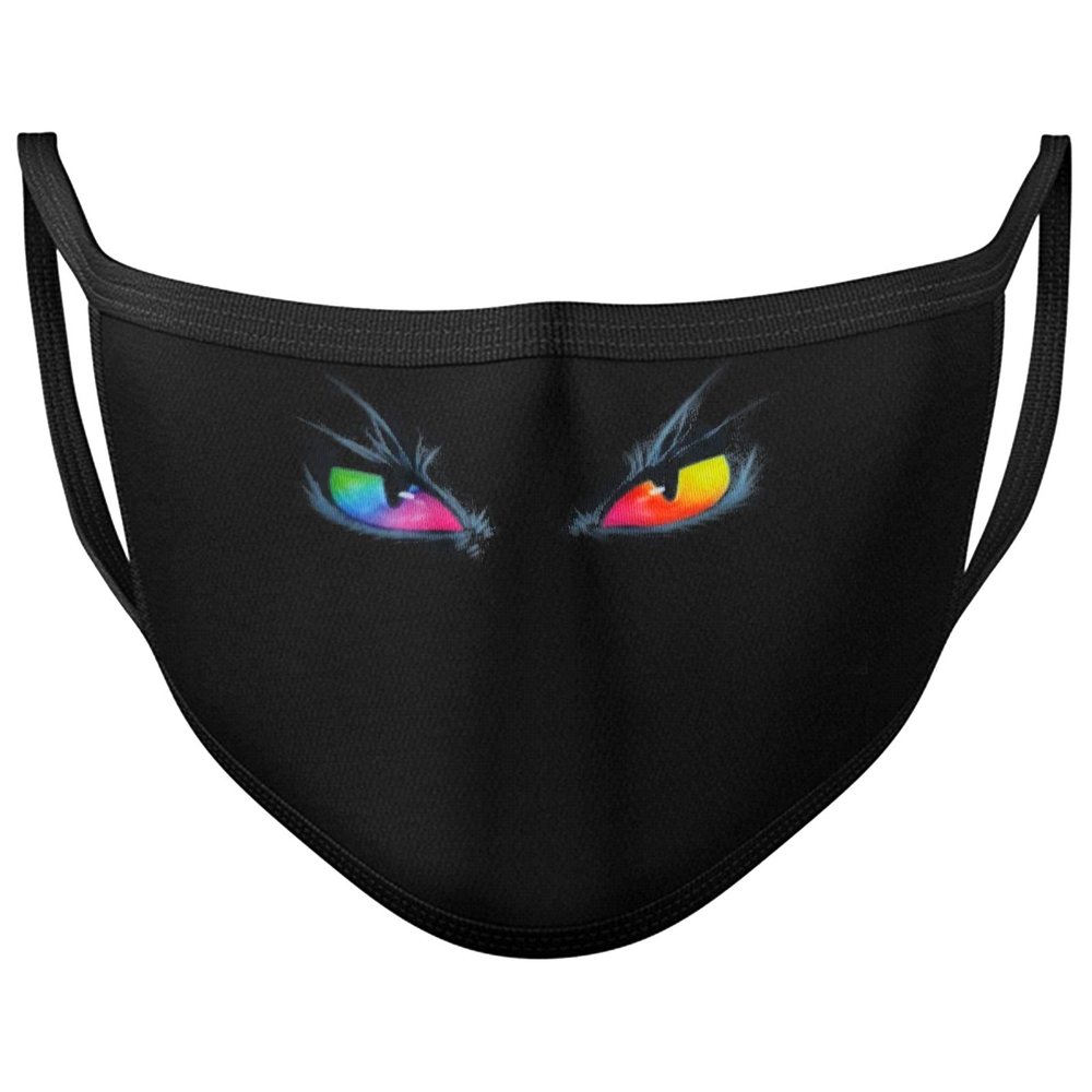 Darkwear Tiger Wolf Skull Cat Rose Sugar Skull Fashion Mask (Rainbow Eyes)