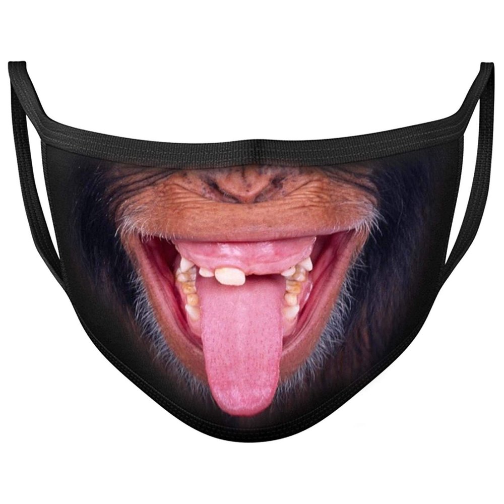 Darkwear Tiger Wolf Skull Cat Rose Sugar Skull Fashion Mask (Monkey Smile)