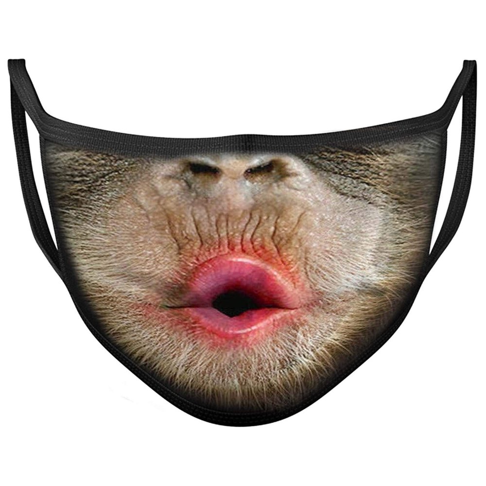 Darkwear Tiger Wolf Skull Cat Rose Sugar Skull Fashion Mask (Monkey)
