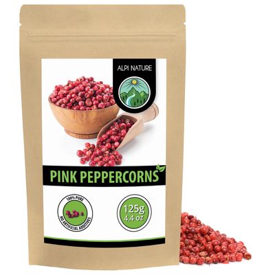 Alpi Nature Pink Pepper 125g 4.4 oz, Whole Peppercorns, Pink Peppercorns Whole for Cooking