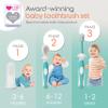 Cherish Baby Care Baby Toothbrush 0-2 Years - BPA-Free & Safety-Tested Newborn to Toddler Toothbrush Set, 2023 Award Winner, Food-Grade Silicone (Teal) view 2
