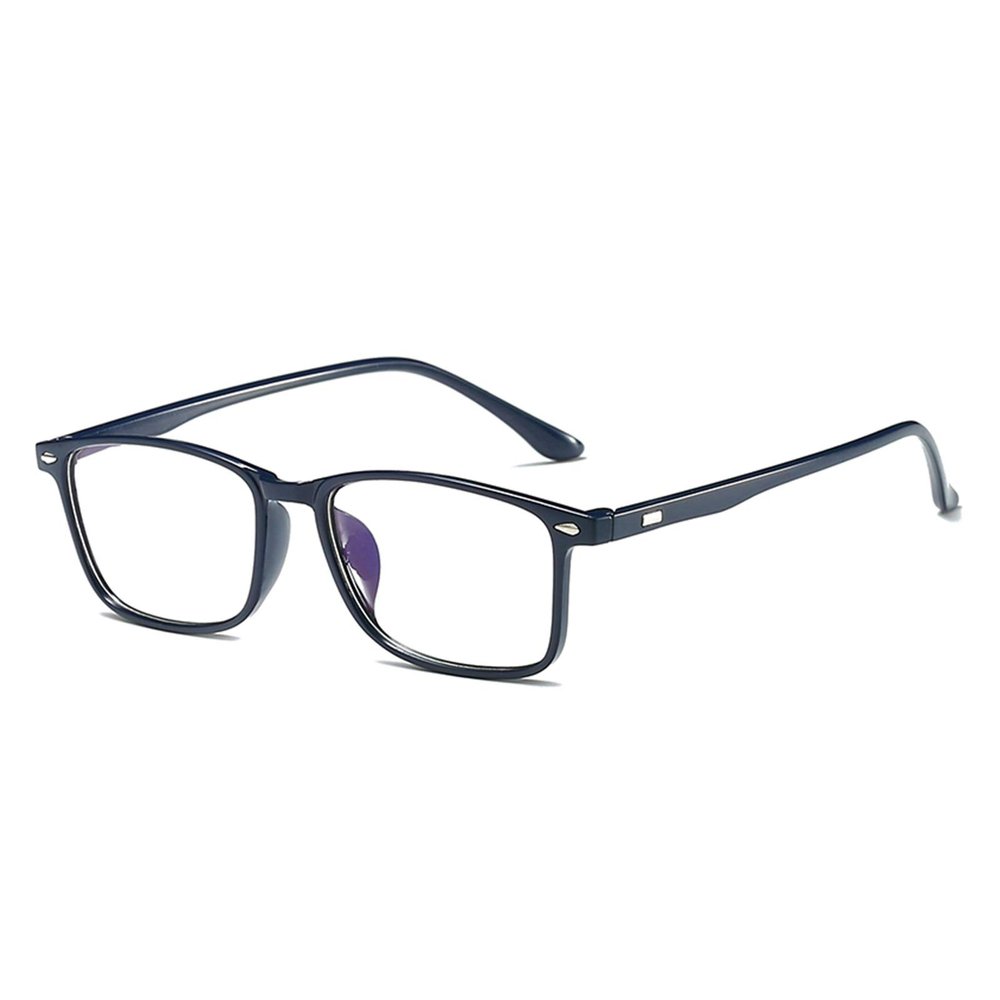 Reading Glasses, Simple Large Frame Design, with Metal Hinges, for Readers, Presbyopia, Classic Eyeglasses for Men And Women, Anti-Blue Light, Anti-Fatigue, with Box,Blue,+4.00