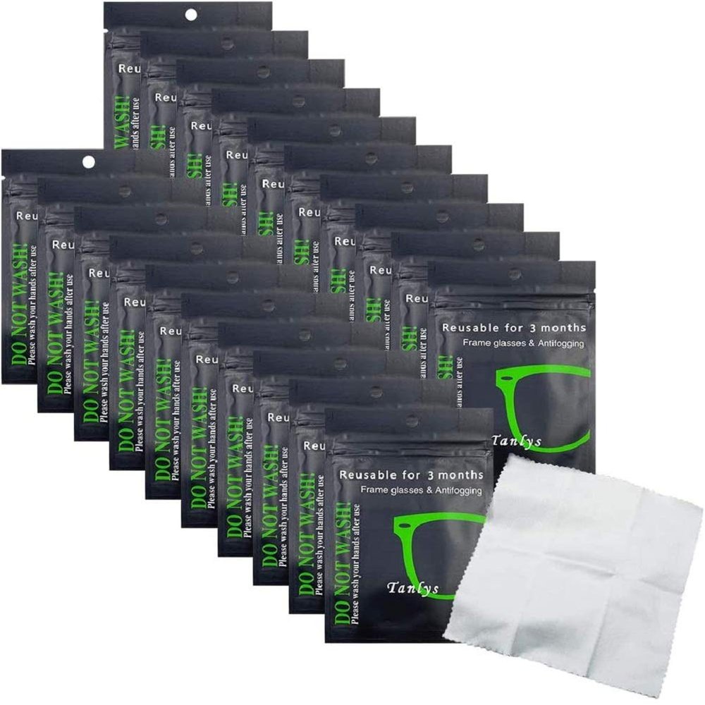 20 Pack Anti Fog Cloth for Glasses Reusable Cleaning Cloth for Eyeglasses Tablets Camera Lenses Screens, Anti Fog Glasses Wipe