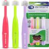 Brilliant Child Toothbrush by Baby Buddy, Ages 2-5 Years, Round Head, Bristles Clean All-Around, Pink-Lime-Lilac, 3 Pack view 1