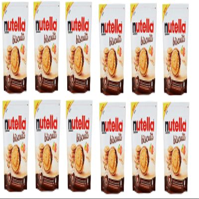 12x Ferrero Nutella Biscuits Cookies Filled with Nutella Biscuits with Hazelnut Cream Bag of 304g Sweet Snack