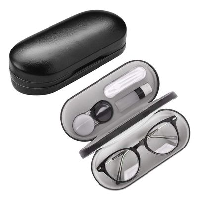 Contact Lens Case and Eyeglasses 2 in 1 Double Use Portable Glasses Case Set for Home and Outdoor
