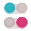 Tiuimk Contact Lens Cases Double Boxes Portable Container for Outside Travel, Pack of 10 (Rose red) view 4