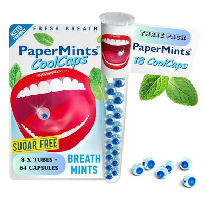 Goodbye halitosis with Cool PaperMints Capsules - Breath Freshener Capsules x3