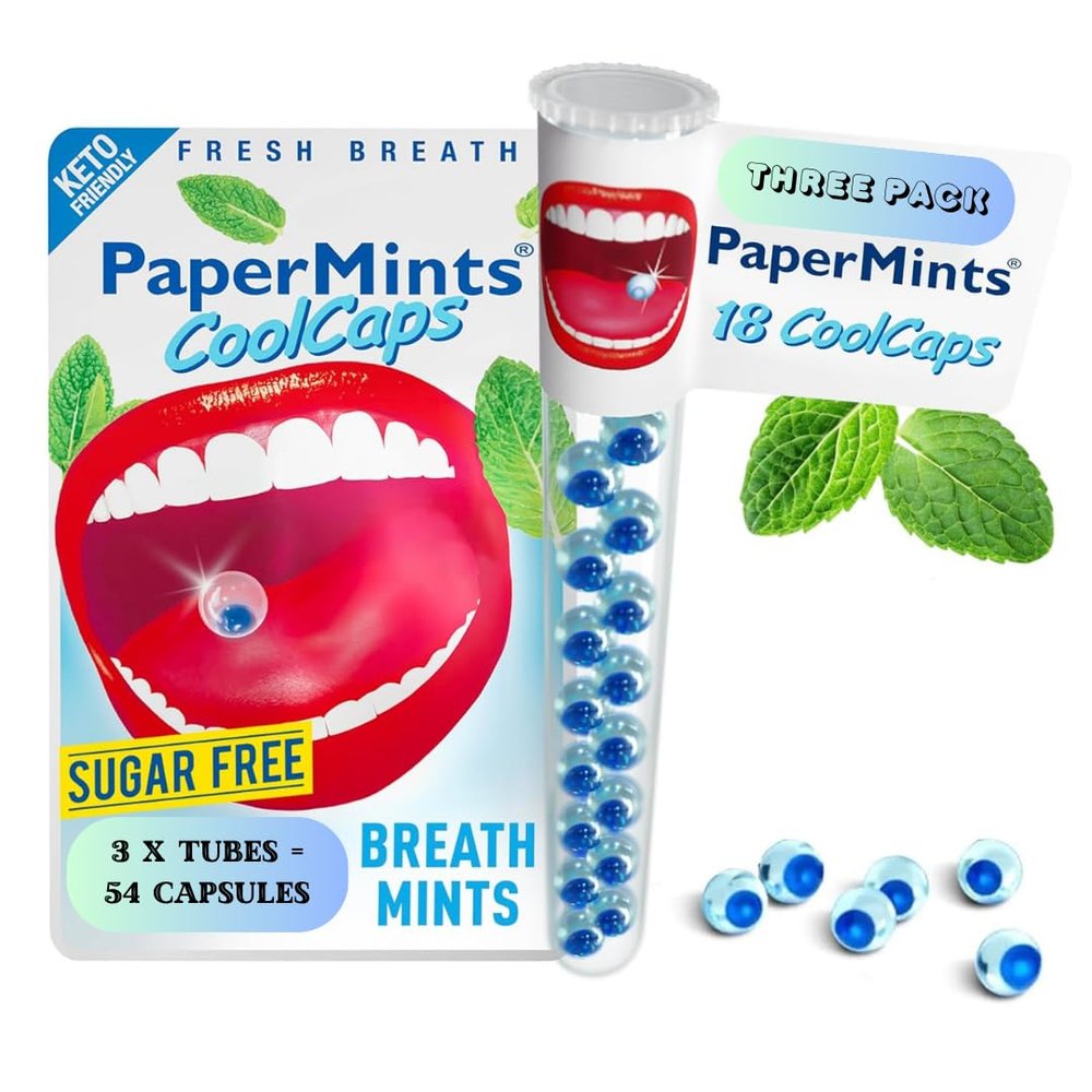 Goodbye halitosis with Cool PaperMints Capsules - Breath Freshener Capsules x3