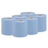 ASPECT Blue Roll (Pack of 6) (2400 Sheet) Centrefeed 2 Ply Kitchen Rolls Embossed Pattern Paper Towels Strong and Absorbent Tissue Paper Blue Roll Wipe Away Perfect for Commercial & Kitchen Use view 1