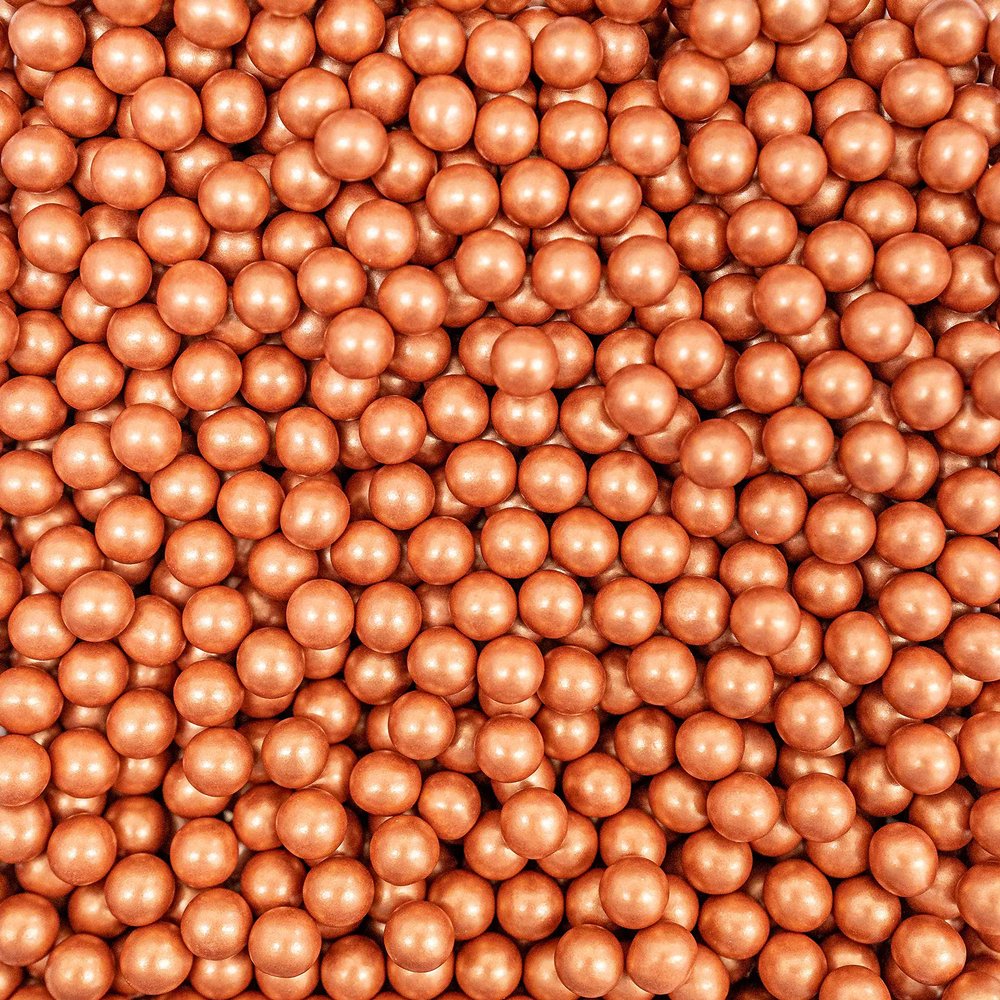 10mm Edible Chocolate Balls Cake or Cupcake Decoration Sprinkles (Copper/Bronze, 30g)