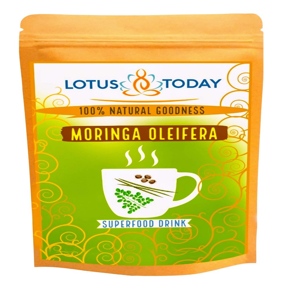Lotus Today Moringa, Pure Moringa Tea - Energy, Immune Boost Herbal Tea, Rich in Vitamins and Minerals (21Tea Bags Pack)