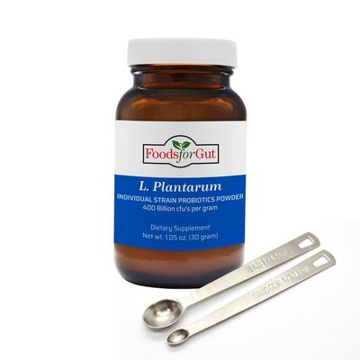 Foods For Gut Lactobacillus Plantarum Probiotic Powder 400 Billion cfu's | Made in USA | No Additives | Digestive & Immune Support | High Potency | L. Plantarum | 30 Grams (1.05 Oz)