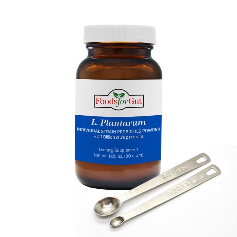 Foods For Gut Lactobacillus Plantarum Probiotic Powder 400 Billion cfu's | Made in USA | No Additives | Digestive & Immune Support | High Potency | L. Plantarum | 30 Grams (1.05 Oz)