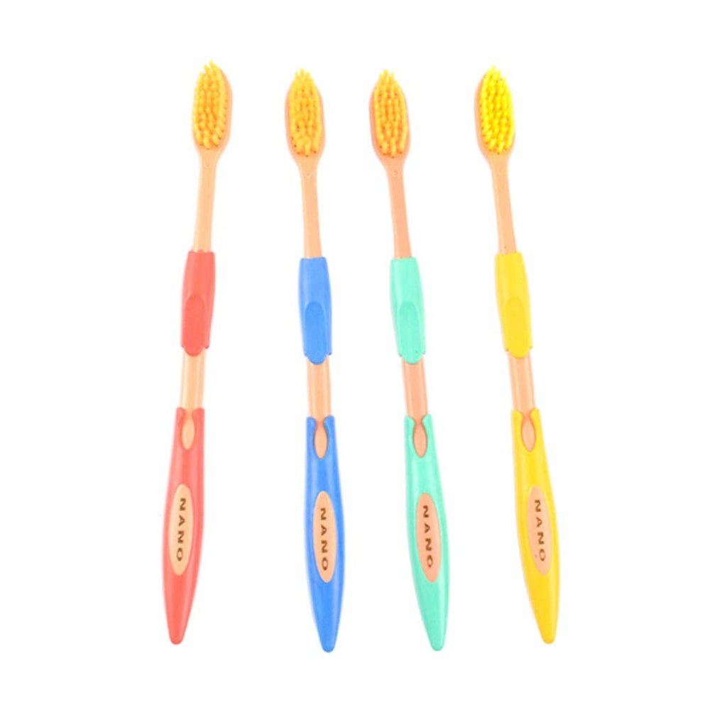 4pcs Adult Nano Toothbrush Men Women Soft Bristle Toothbrush Fresh Breath Oral Cleaning Brush (Color : NO.1)