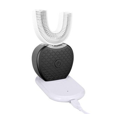 360 Degree Automatic Smart Brush Electric U-Shaped USB Oral Toothpaste Toothbrush Silicone Brush Head Generation (Color : Brown)