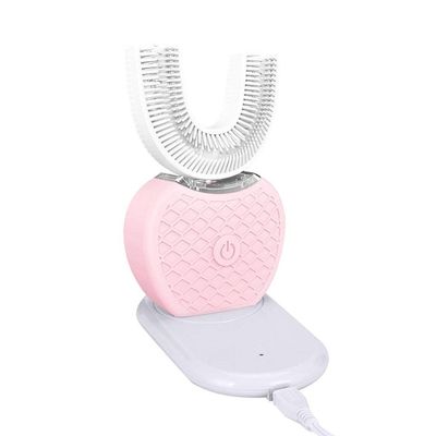 360 Degree Automatic Smart Brush Electric U-Shaped USB Oral Toothpaste Toothbrush Silicone Brush Head Generation (Color : Ivory)