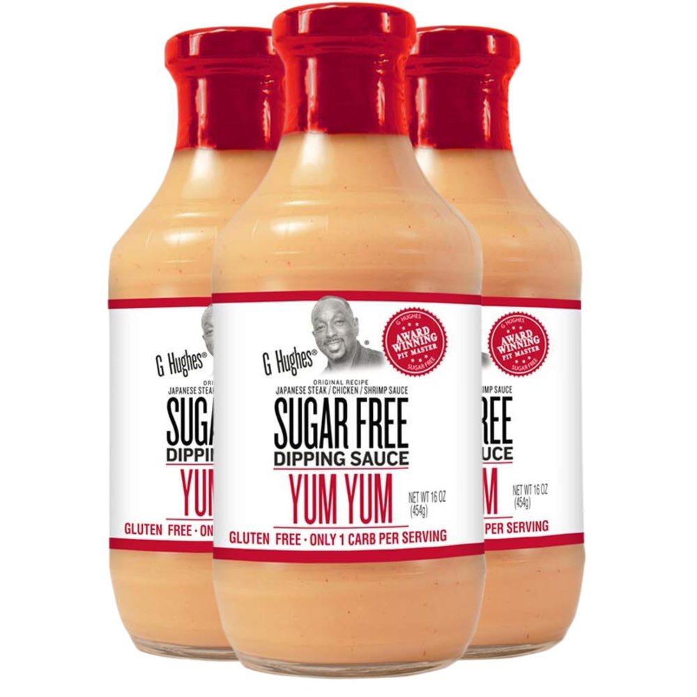 G Hughes Sugar Free Yum Yum Sauce - Gluten Free Yum Yum Sauce, Sugar Free Dipping Sauces, Low Carb Yum Yum Sauce Original, No Sugar Dressings and Sauces - 16 Oz (3-Pack)