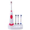 1 Set New Design Battery Operated Electric Toothbrush Waterproof Dental Care Revolving Toothbrush Heads + 3 Nozzles Oral Hygiene (Color : Red) view 1