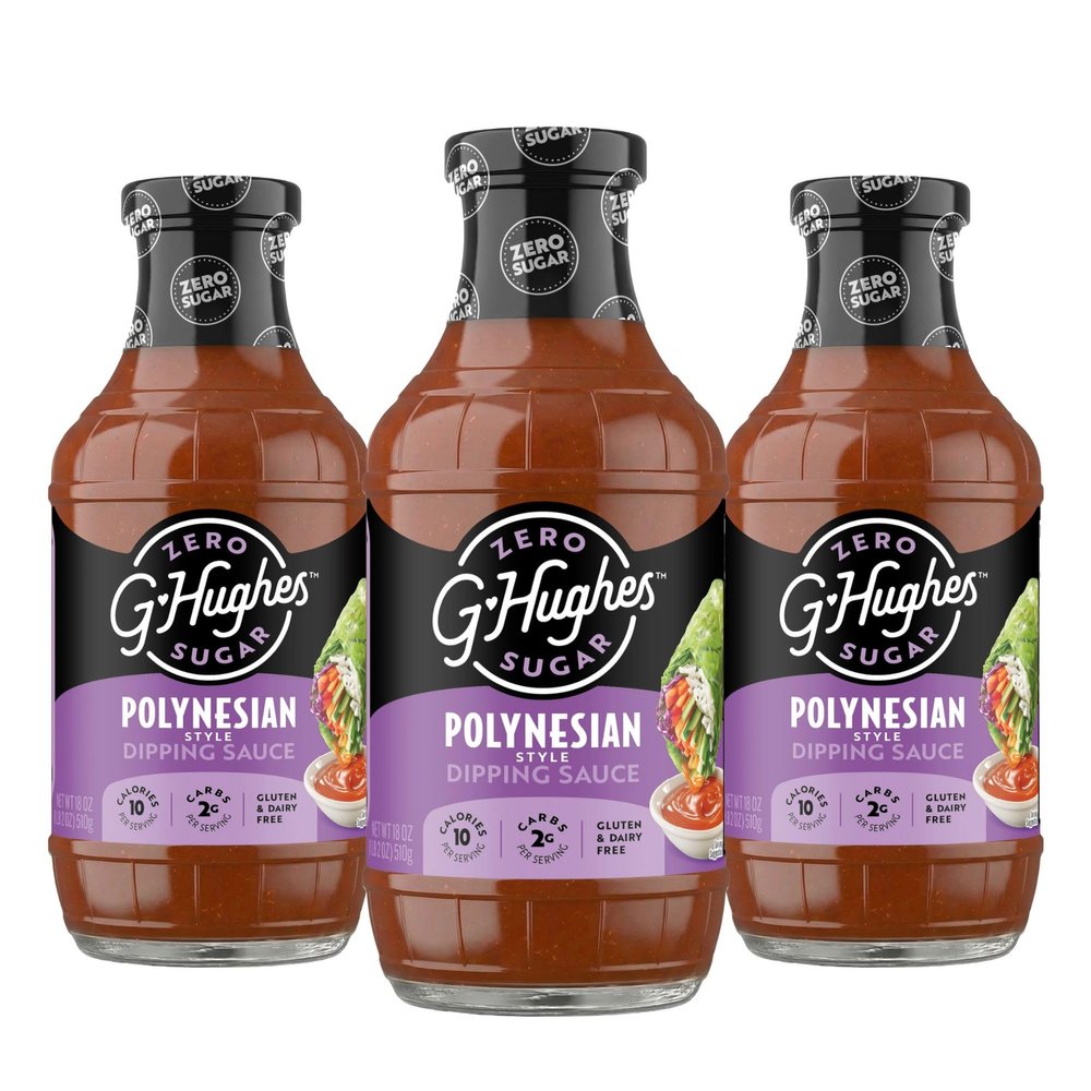 G Hughes Sugar Free Polynesian Sauce, Vegetarian - 18 Oz (3-Pack)