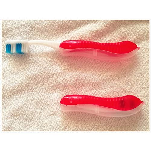 2018 New Foldable 1pc Travel Toothbrush Replacement Portable Soft Bristle Toothbrush Camping Holiday Outdoor Toothbrush (Color : Red)