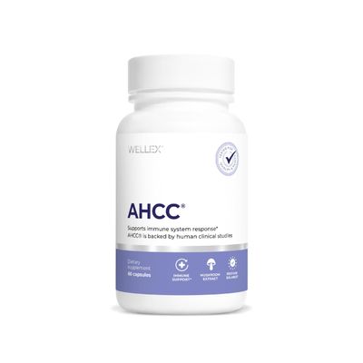 AHCC Food Supplement by Papillex - Maximum Strength - Immune Support - 20+ Human Research Studies - 60 Veggie Caps (1 Pack)