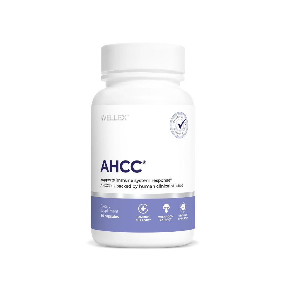 AHCC Food Supplement by Papillex - Maximum Strength - Immune Support - 20+ Human Research Studies - 60 Veggie Caps (1 Pack)