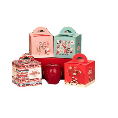 Tianneng Christmas Eve Apple Gift Box Peace Fruit Packaging Box Cartoon Packaging Box Decoration Children Gift Bag Portable Gift Box 9 * 9.5 * 9.3cm/20 mixed colors