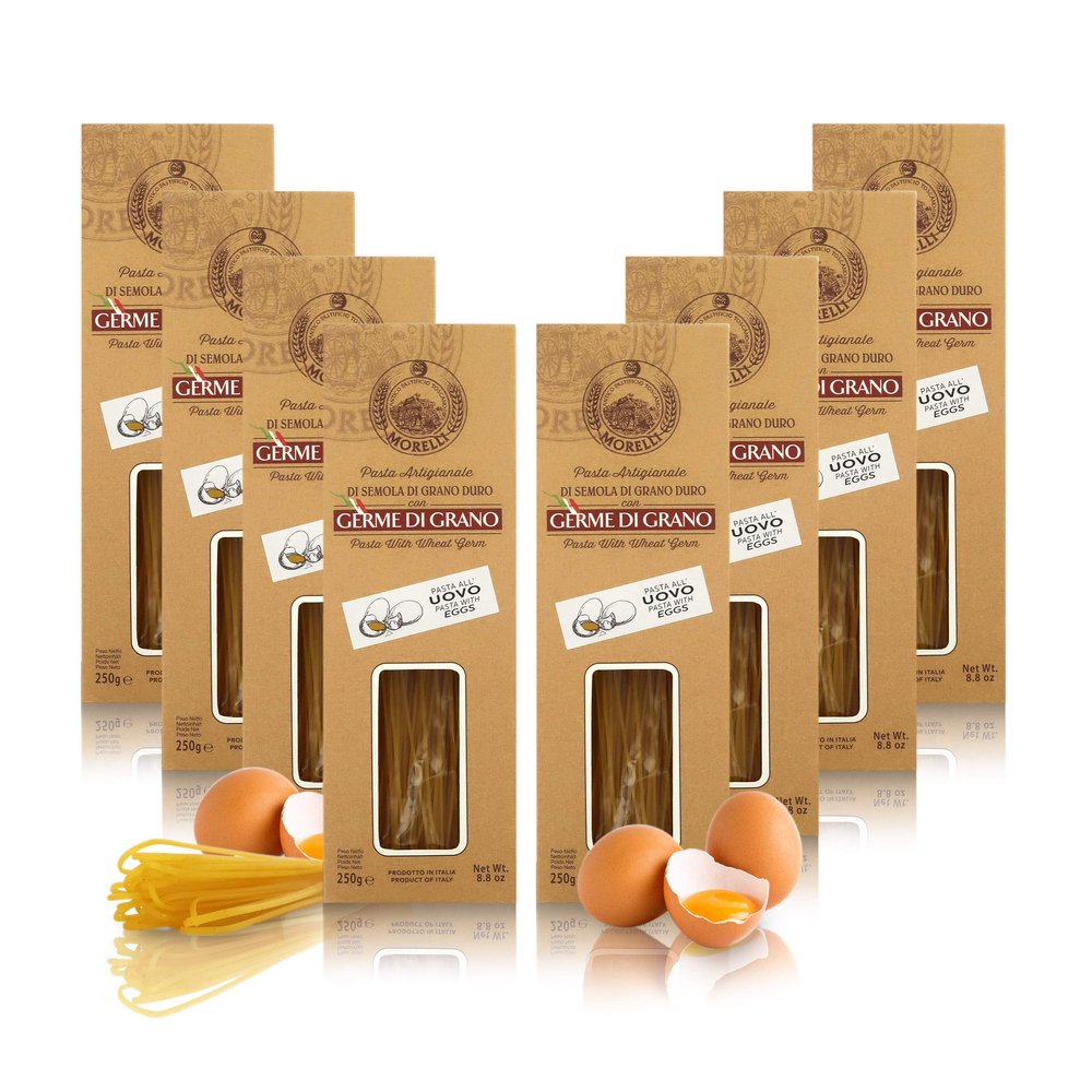 Antico Pastificio Morelli 1860 Srl Egg Tagliolini in Case, 8 Packs of 250 Grams