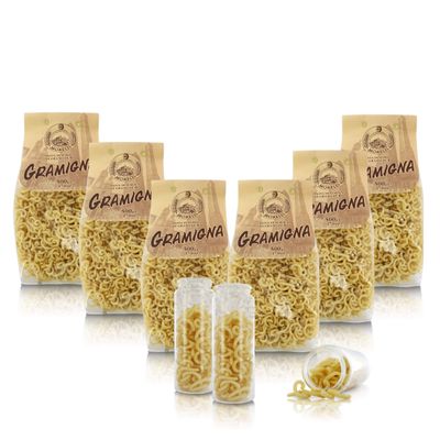 Antico Pastificio Morelli 1860 Srl Gramigna, Regional typical pasta, 6 Packs of 500 Grams