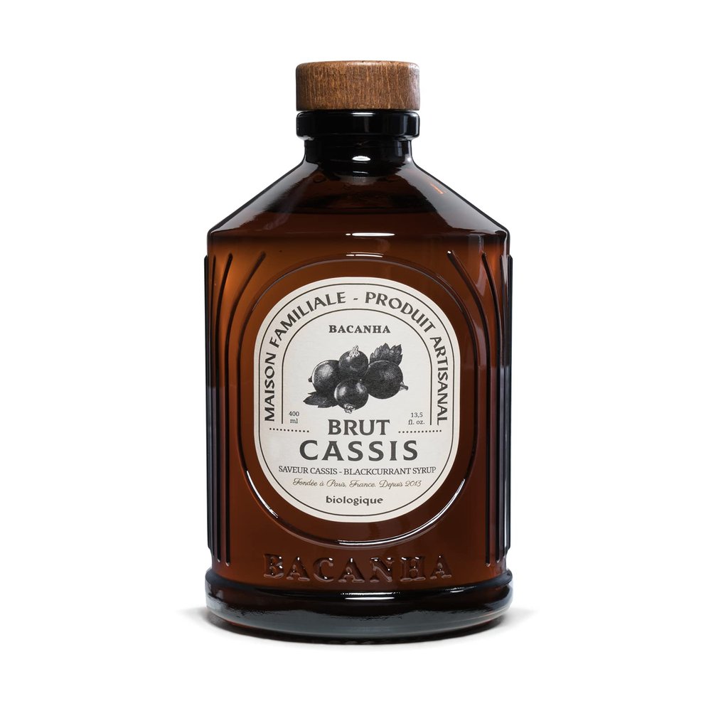 BACANHA - Organic and Raw Syrup - Blackcurrant Flavour - For Cocktail, Aperitif and Water - 400 ml
