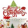 Artczlay Merry Christmas Cake Topper Color Glitter Christmas Party Cake Decoration view 1
