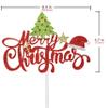 Artczlay Merry Christmas Cake Topper Color Glitter Christmas Party Cake Decoration view 2