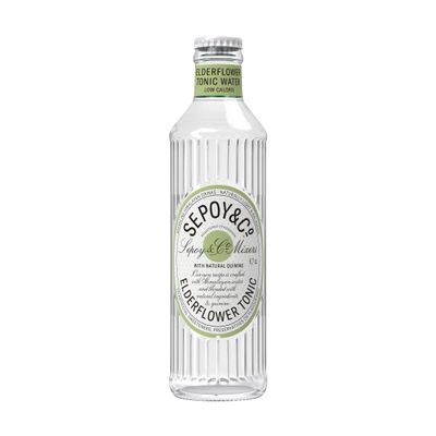 SEPOY & CO. Elderflower Tonic Water - 12 x 200ml | Low Calorie, Less Sugar | Pure Himalayan Water & 100% Natural Ingredients | Elderflower sourced from UK