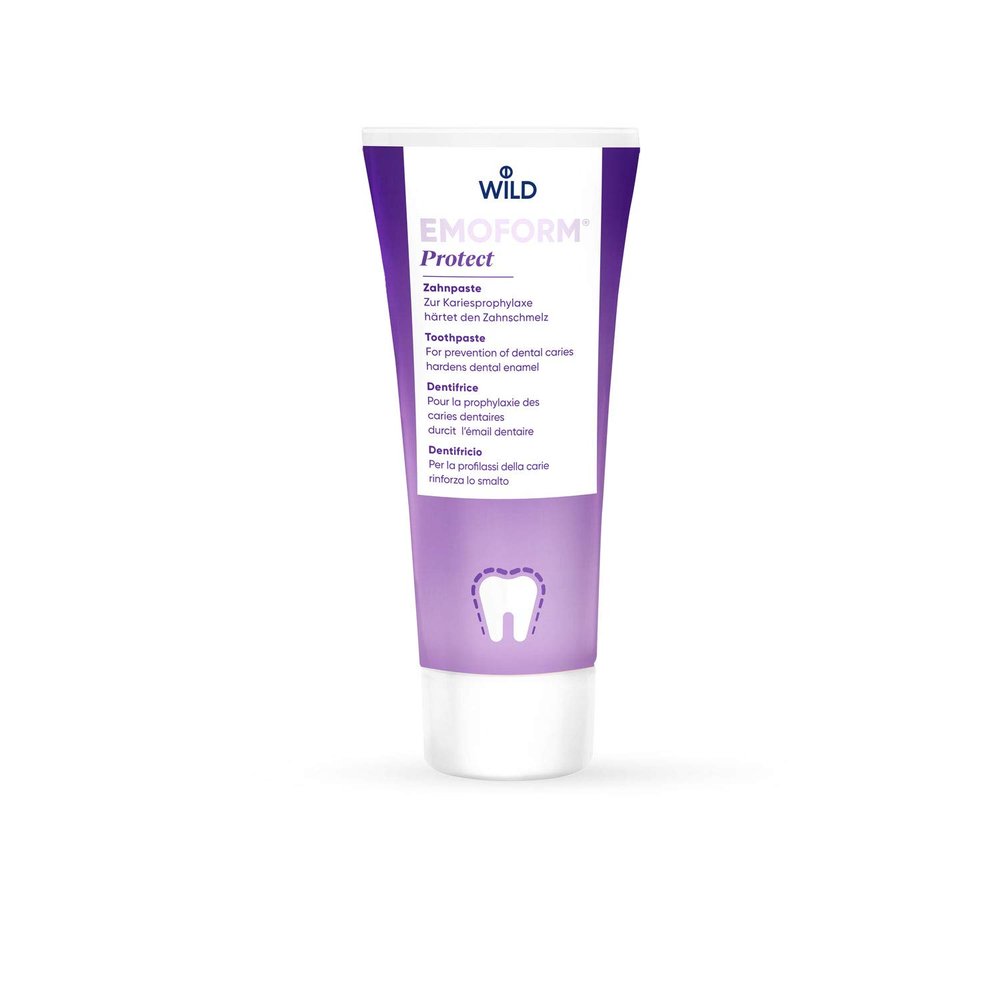 EMOFORM Protect Toothpaste 75ml  Swiss-Made NZX Formula with Sodium & Stannous Fluoride, Xylitol, Fluoride Toothpaste for Adults, Antibacterial Protection, Strengthens Enamel, Plaque Control