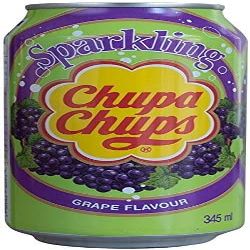 Chupa Chups Sparkling Grape Flavour Soda (24 x 0.345 L Tin) Disposable