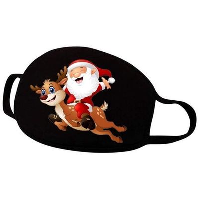 1 Pack Cute Couples_Mask For Christmas Cotton Farbric Washable Reusable Adjustable Earloops Antidust Soft Wear Breathable Outdoor Running Cycling