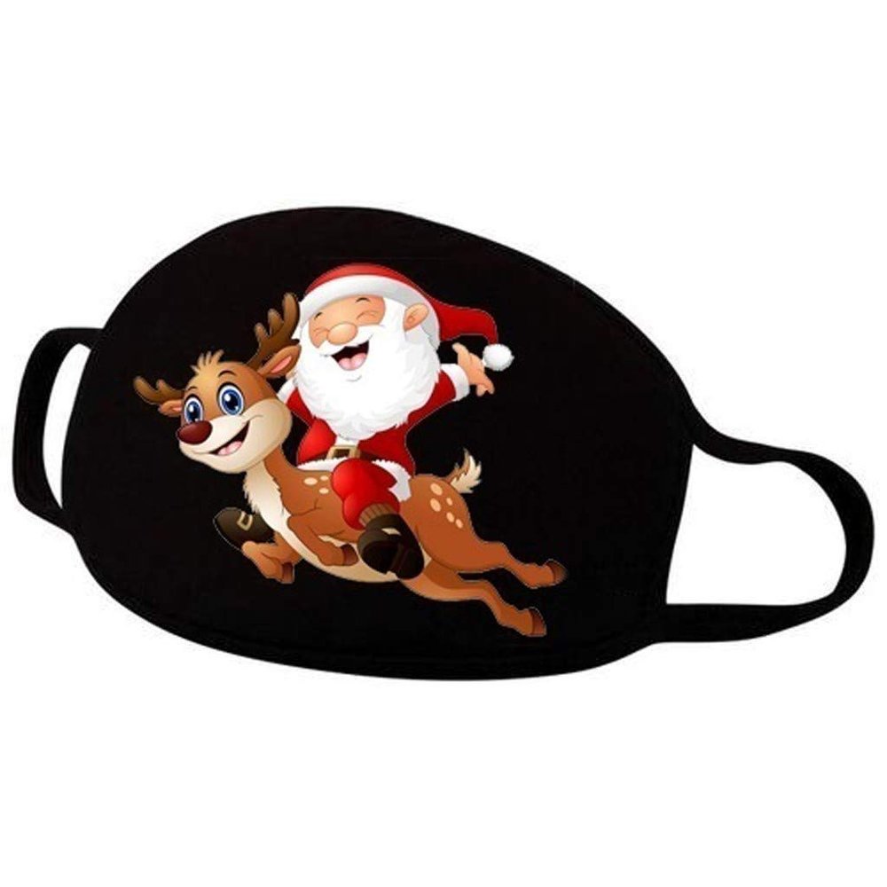 1 Pack Cute Couples_Mask For Christmas Cotton Farbric Washable Reusable Adjustable Earloops Antidust Soft Wear Breathable Outdoor Running Cycling